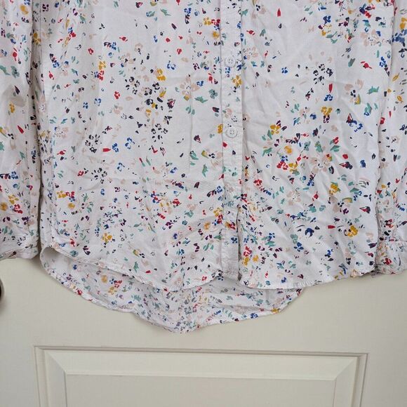 Beach Lunch Lounge | White Multicolor Floral Button Down Shirt Size Small - Picture 7 of 8